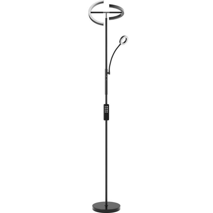 tectake Vloerlamp Auralis LED 20W, leeslamp, dimbaar - zwart, Maison & Meubles, Lampes | Autre, Envoi