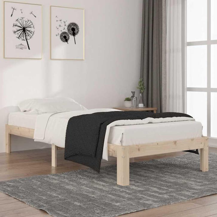 vidaXL Bedframe massief grenenhout 90x200 cm, Huis en Inrichting, Slaapkamer | Bedden, Nieuw, Verzenden