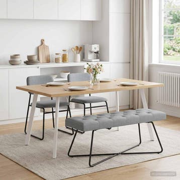 vidaXL Bank met knopen tufting Lichtgrijs 110 x 40 x 46 cm, Verzenden