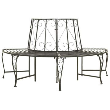vidaXL Boombanken 1-Aantal zitplaatsen Ø 160 x 89 cm Staal, Tuin en Terras, Verzenden, Nieuw