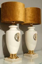 AHURA CERAMICHE ITALY - Tafellamp (2) - VERSACE - 24 kt goud, Antiek en Kunst
