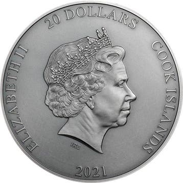 Îles Cook. 20 Dollars 2021 - Titan Cronus - 3 oz