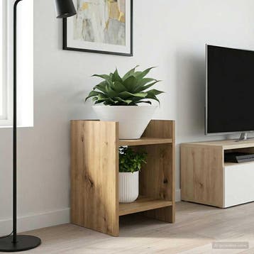 vidaXL Plantenstand 2 st Artisanaal eiken 30 x 30 x 40 cm, Verzenden