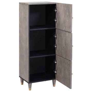 vidaXL Highboard Grijs en Goud 40 x 33 x 110 cm Massief, Huis en Inrichting, Verzenden, Nieuw