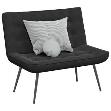 vidaXL Bankje 110x74x84 cm fluweel zwart, Huis en Inrichting, Verzenden, Nieuw