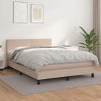 vidaXL Boxspring met matras kunstleer cappuccinokleurig, Verzenden, Nieuw