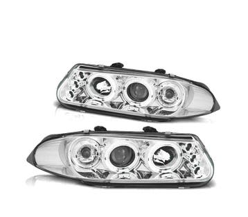 Phares Pour Rover 200 95-00 Angel Eyes Fond Chromé, Verzenden