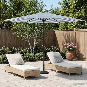 vidaXL Tuinparasol 300 x 300 cm Polyester Rechthoekig Blauw, Tuin en Terras, Verzenden, Nieuw