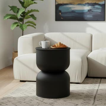 Metalen diabolo bijzettafel - zwart - Ø 31 x 47 cm, Huis en Inrichting, Verzenden, Nieuw