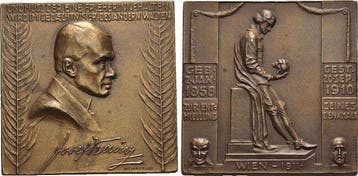 Bronze-plakette 1911 Personenmedaille Kainz, Josef 1858 +..., Timbres & Monnaies, Verzenden