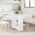 vidaXL Eettafel 138 x 70 x 73,5 cm Bewerkt hout Wit, Huis en Inrichting, Tafels | Eettafels, Verzenden, Nieuw
