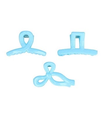Haarspeld Haarklemmen 4cm – Recht Wave Strik – Blauw – Set