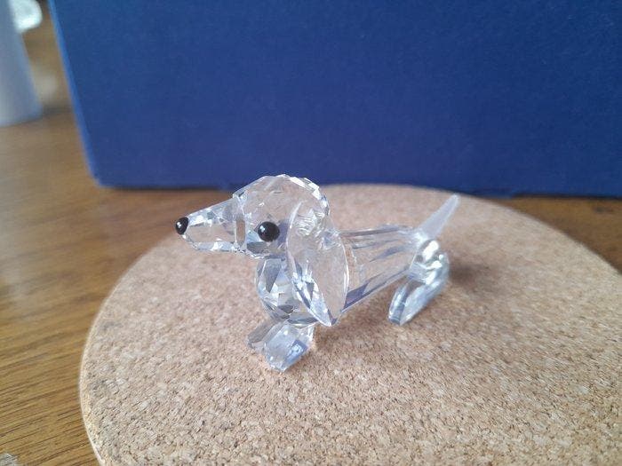 Swarovski - Beeldje - Dachshund mini - 014388 - Certificate, Antiquités & Art, Curiosités & Brocante