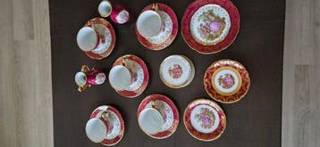 Limoges - Drinkservies (18) - Porselein - Duits theekopjes