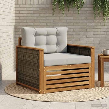 vidaXL Buiten Midden Sofa Naturel, Verzenden, Nieuw