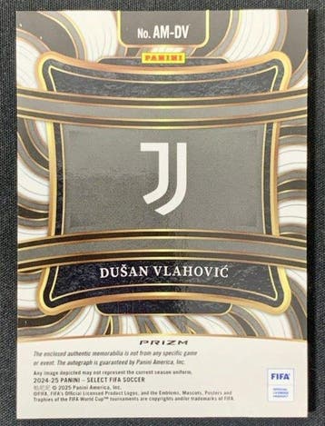 2024/25 Panini Select Dušan Vlahovi AM-DV Carte souvenir,