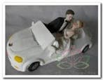 Bruiloftsauto trouwauto met bruidspaar 16 cm, Nieuw