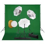 vidaXL Fotostudioset met lampen, paraplus, achtergrond en, Audio, Tv en Foto, Fotografie | Fotostudio en Toebehoren, Verzenden