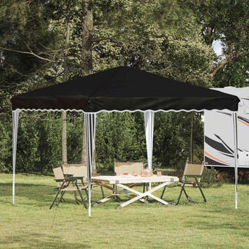 vidaXL Pop-up Feesttent 288 x 288 x 245 cm Zwart Oxford Stof, Verzenden, Nieuw