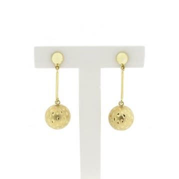 Gouden oorbellen met bollen, Ophalen of Verzenden