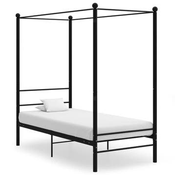 Zwart metalen hemelbed 90x200 - Tweede kansje, OP = OP!, Huis en Inrichting, 90 cm, Eenpersoons, Verzenden, Zwart