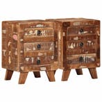 vidaXL Nachtkastje 2 st 37x32x50 cm massief gerecycled hout, Verzenden, Nieuw