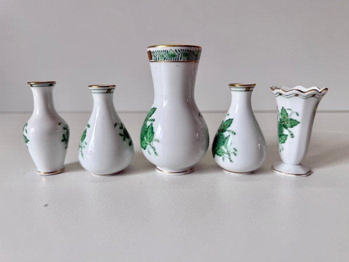 Herend - Vaas (5) - Chinese Bouquet Green (Apponyi) -, Antiek en Kunst, Antiek | Glaswerk en Kristal