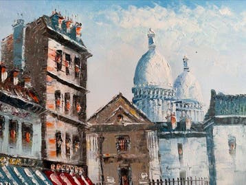 Burnett Pierre (1965 -) - Place animée sous ciel clair, Antiquités & Art
