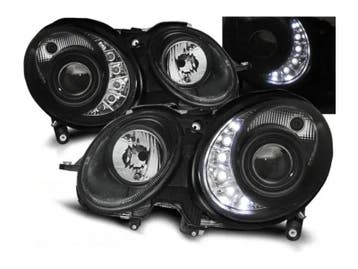 LED DRL Daylight Black koplampen geschikt voor Mercedes W211, Verzenden