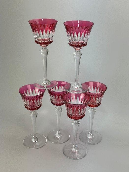 Baccarat - Drinkset (6) - Buckingham - Kristal - rood, Antiquités & Art, Antiquités | Meubles | Tables
