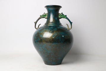 Vase - Bronze - Japon - Vase à anse de dragon (Sans prix de