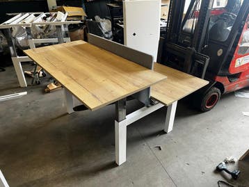 30 x zit sta duo bureau, refurbished, Verzenden, In hoogte verstelbaar, Zo goed als nieuw