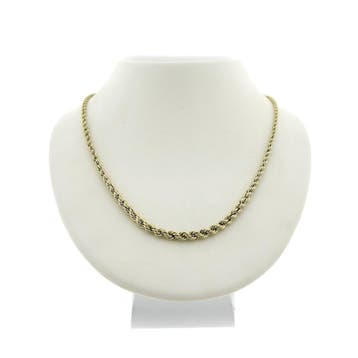 Gouden gedraaide schakelcollier (Ketting), Ophalen of Verzenden, Gebruikt, Overige kleuren, Goud