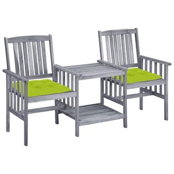vidaXL Tuinstoelen met tafeltje en kussens massief, Tuin en Terras, Verzenden, Nieuw