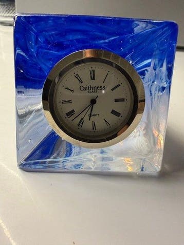 Horloge de bureau - Caithness Glass - Art déco Cristal -