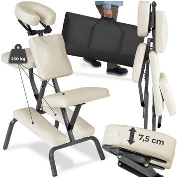 Massagestoel van imitatieleer - beige, Verzenden, Nieuw