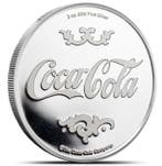Monde. Silver medal Coca Cola Logo, Colorized, 2 oz mit CoA