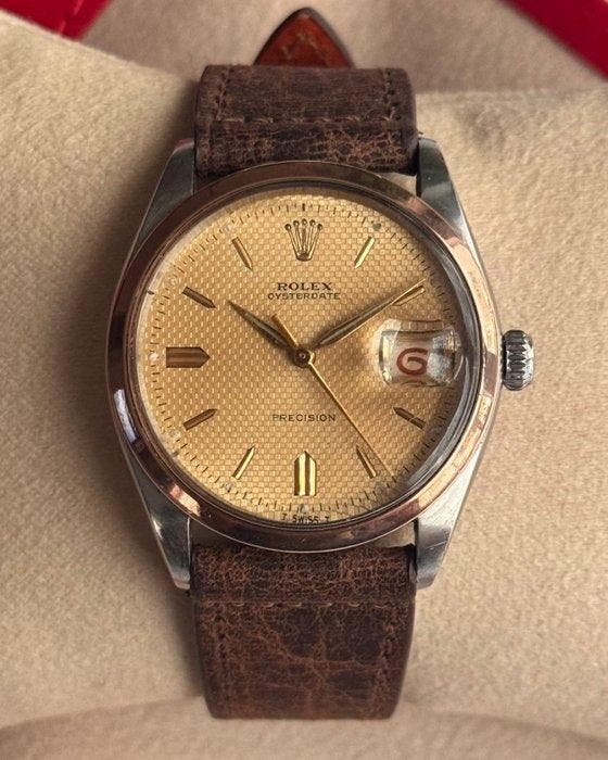 Rolex - Oysterdate “Waffle Dial” – Arrow Markers – Roulette, Handtassen en Accessoires, Horloges | Heren