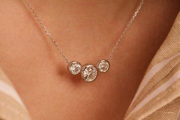 Collier - 14 carats Or blanc - 2.83ct. tw. Diamant (Cultivé, Bijoux, Sacs & Beauté, Colliers