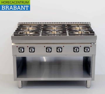 HCB 6 Pits / Branders fornuis gasfornuis 44 kW 120 cm Horeca, Ophalen of Verzenden, Nieuw in verpakking
