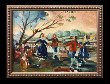 École Espagnole (c. 1950) - Danse de majos au bord du