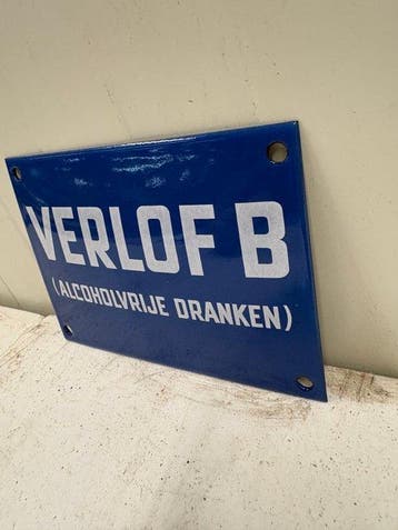 Verlof B Alcoholvrije Dranken – Klein Nederlands Emaille