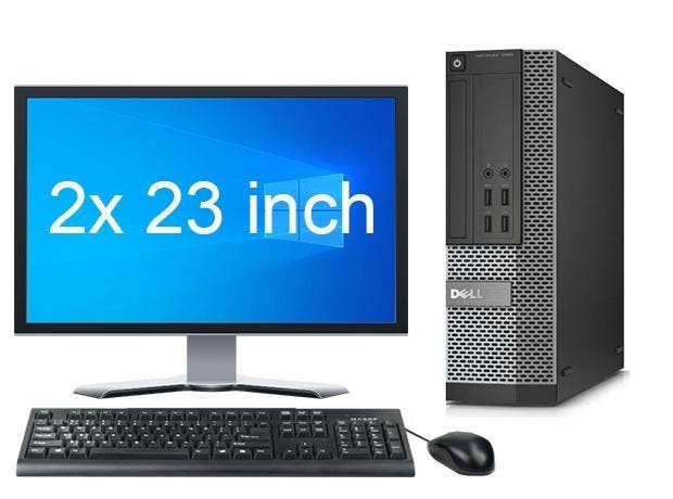 Dell OptiPlex 7020 SFF i3 4e Gen + 2x 23 FULL HD Monitor +, Computers en Software, Desktop Pc's, Ophalen of Verzenden
