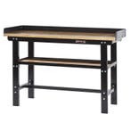 Werkbank 150 cm met hardhouten blad en opzetrand - zwart, Ophalen of Verzenden, Nieuw