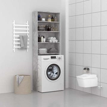 vidaXL Wasmachinekast 64x24x190 cm betongrijs, Verzenden