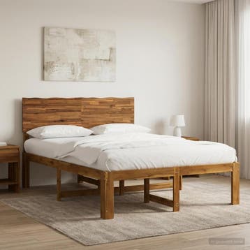 vidaXL Tweepersoonsbed met hoofdbord ROSTOCK Naturel 120 x, Verzenden, Nieuw
