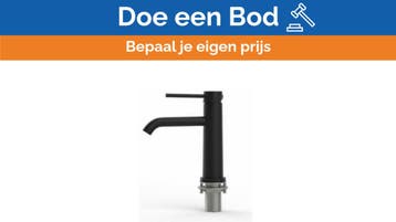 Bieden: Single Lever Wasbasin Water Tap Black Coated - WK011, Ophalen of Verzenden, Nieuw