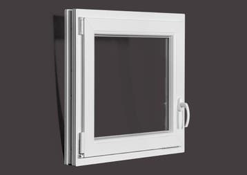 PVC raam draai kiep b80xh70 cm wit, Gevelraam of Ruit, Minder dan 80 cm, 80 tot 120 cm, Nieuw