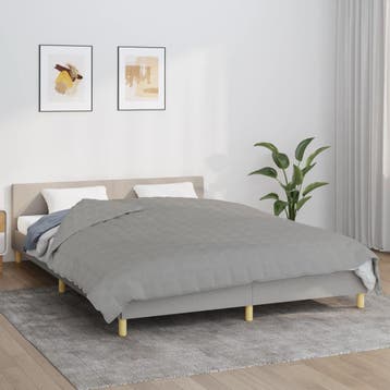 vidaXL Verzwaringsdeken 200x230 cm 9 kg stof grijs, Verzenden