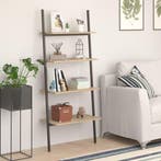 vidaXL Ladderrek met 4 schappen 64x34x150,5 cm lichtbruin en, Verzenden